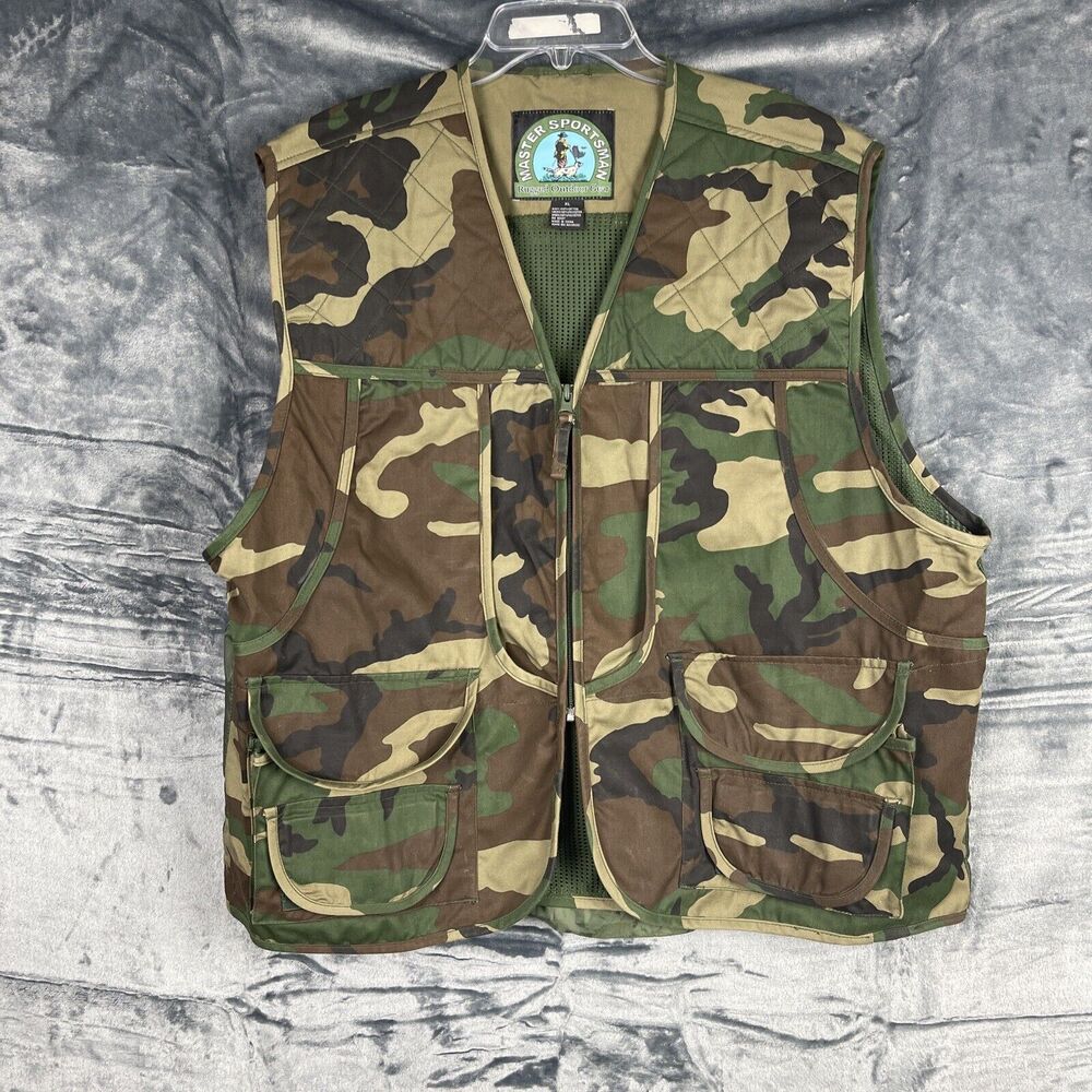 Master Sportsman Camouflage Hunting Vest Size XL Rugged Outdoor Gear